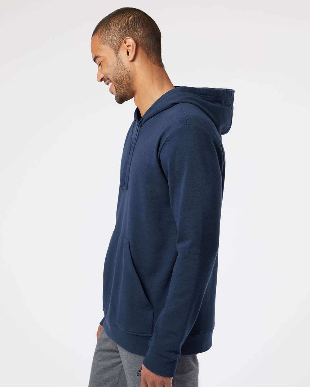 Unisex Fleece Hooded Sweatshirt - OnModelSide - B03853652 - Collegiate Navy