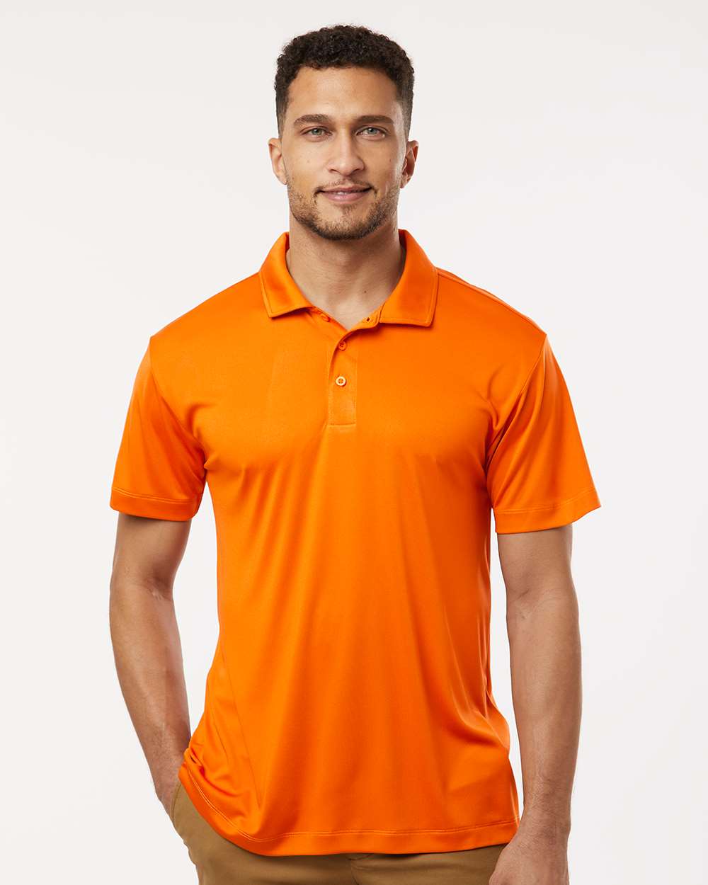 Men's Pro-Lock Performance Polo - OnModelFront - B00196662 - Neon Orange