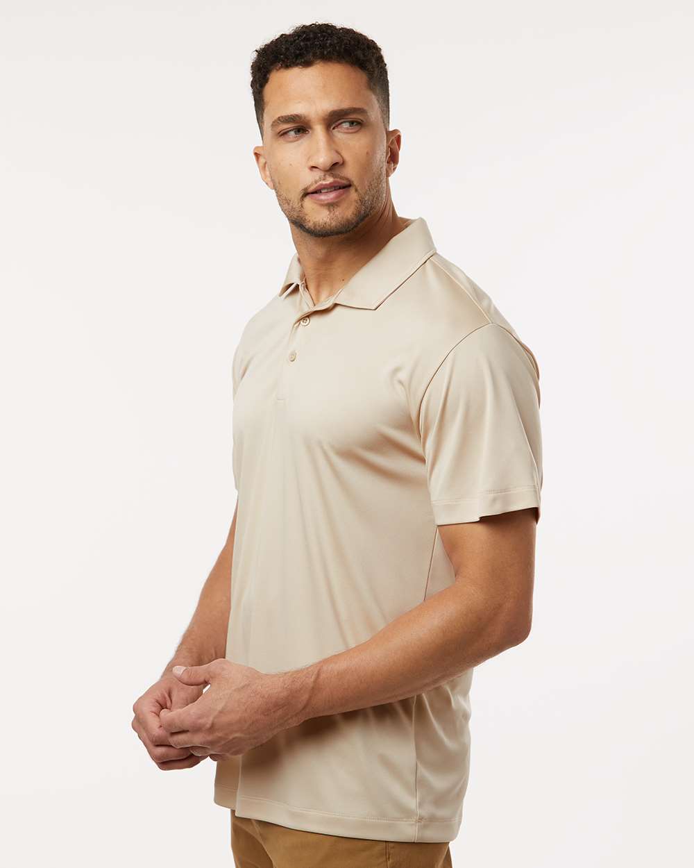 Men's Pro-Lock Performance Polo - OnModelSide - B00196242 - Sand
