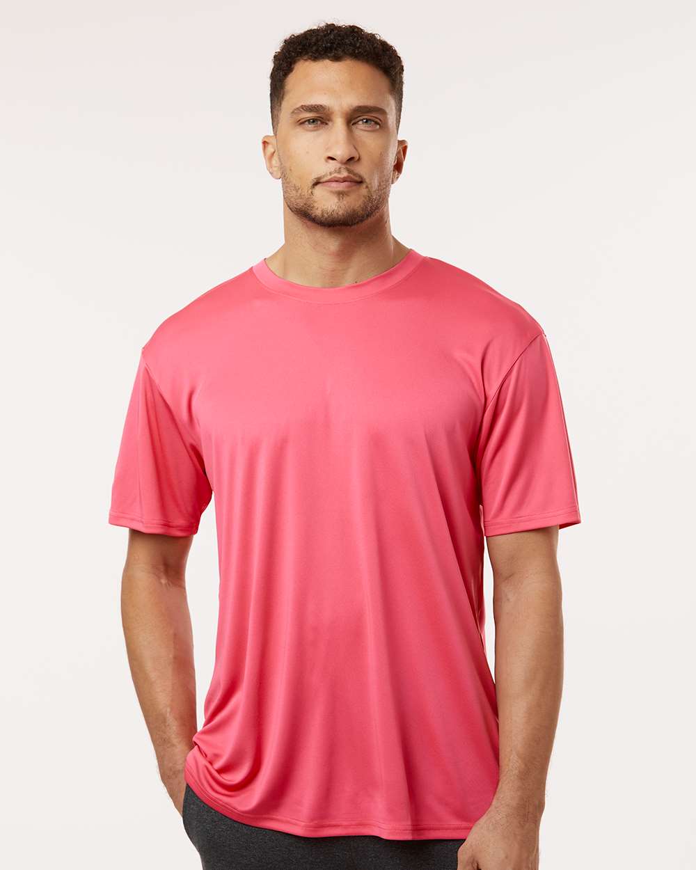 Men's Pro-Lock Performance T-Shirt - OnModelFront - B00396302 - Bright Pink