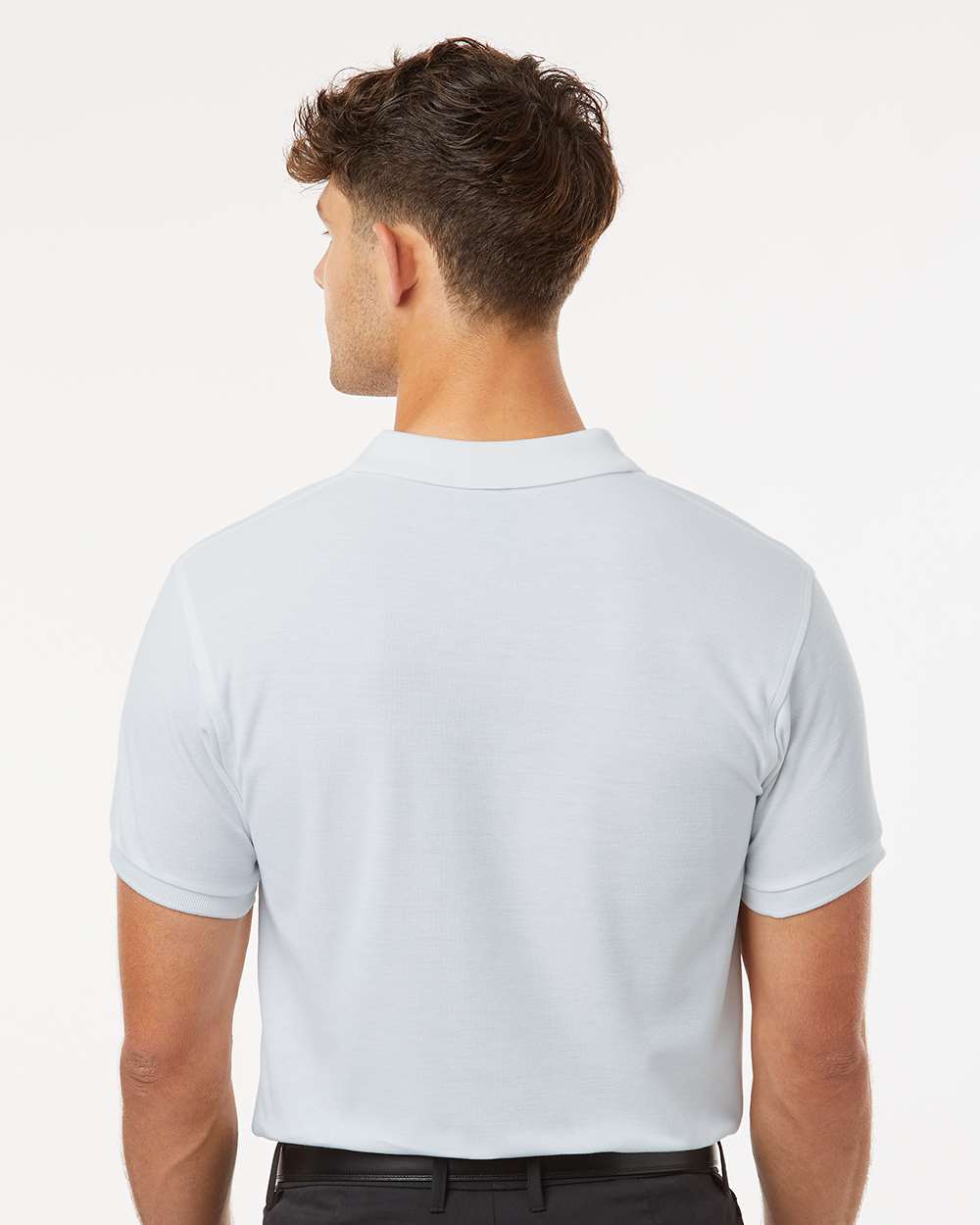 Men's Pique Polo - OnModelBack - B00596002 - White