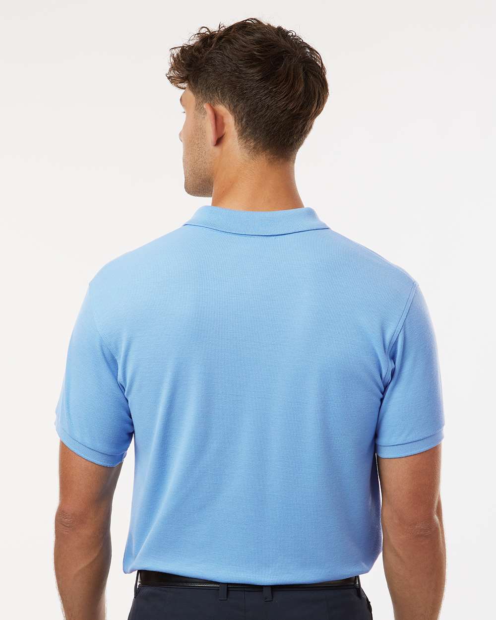 Men's Pique Polo - OnModelBack - B00596112 - Cloud Blue