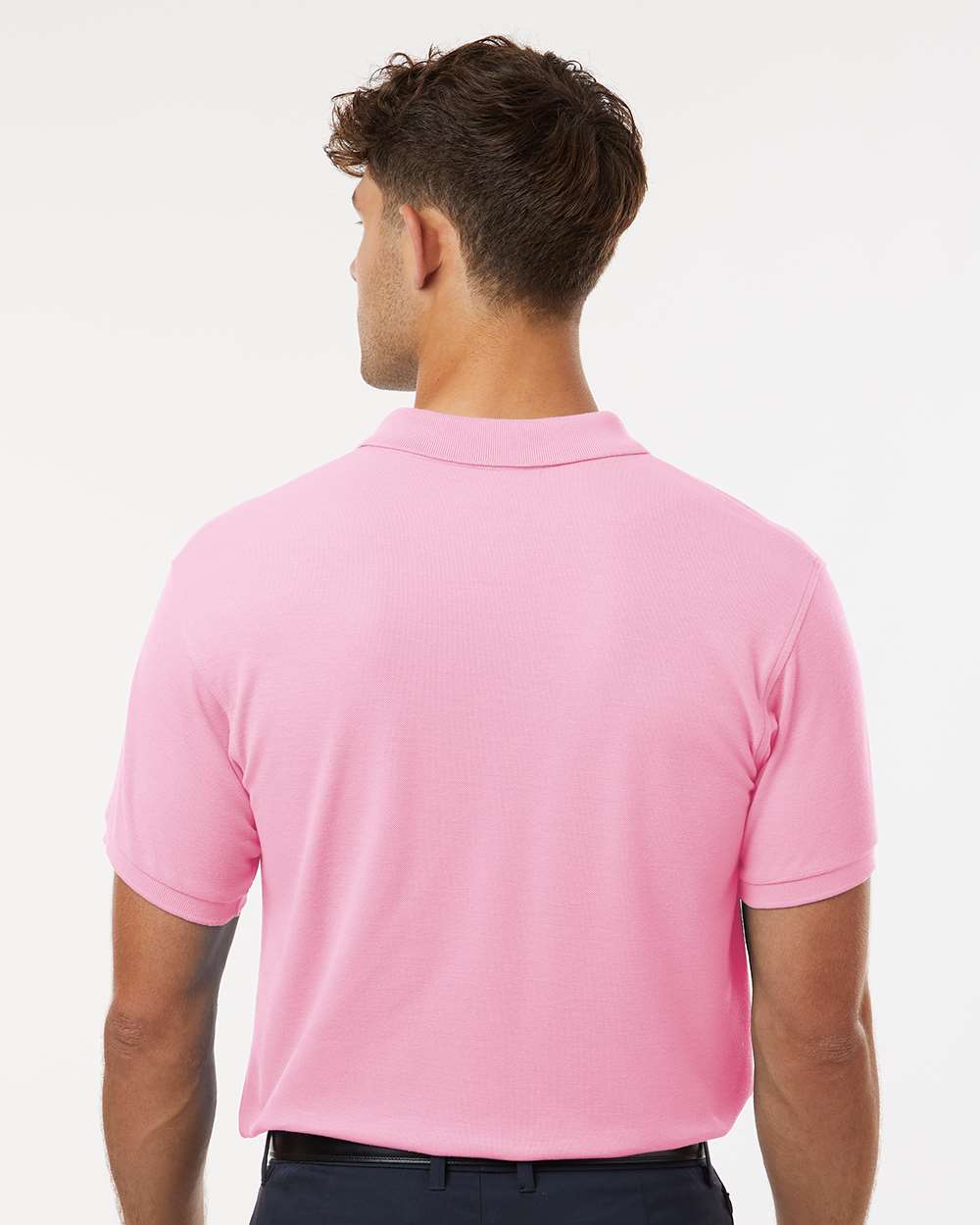 Men's Pique Polo - OnModelBack - B00596152 - Light Pink