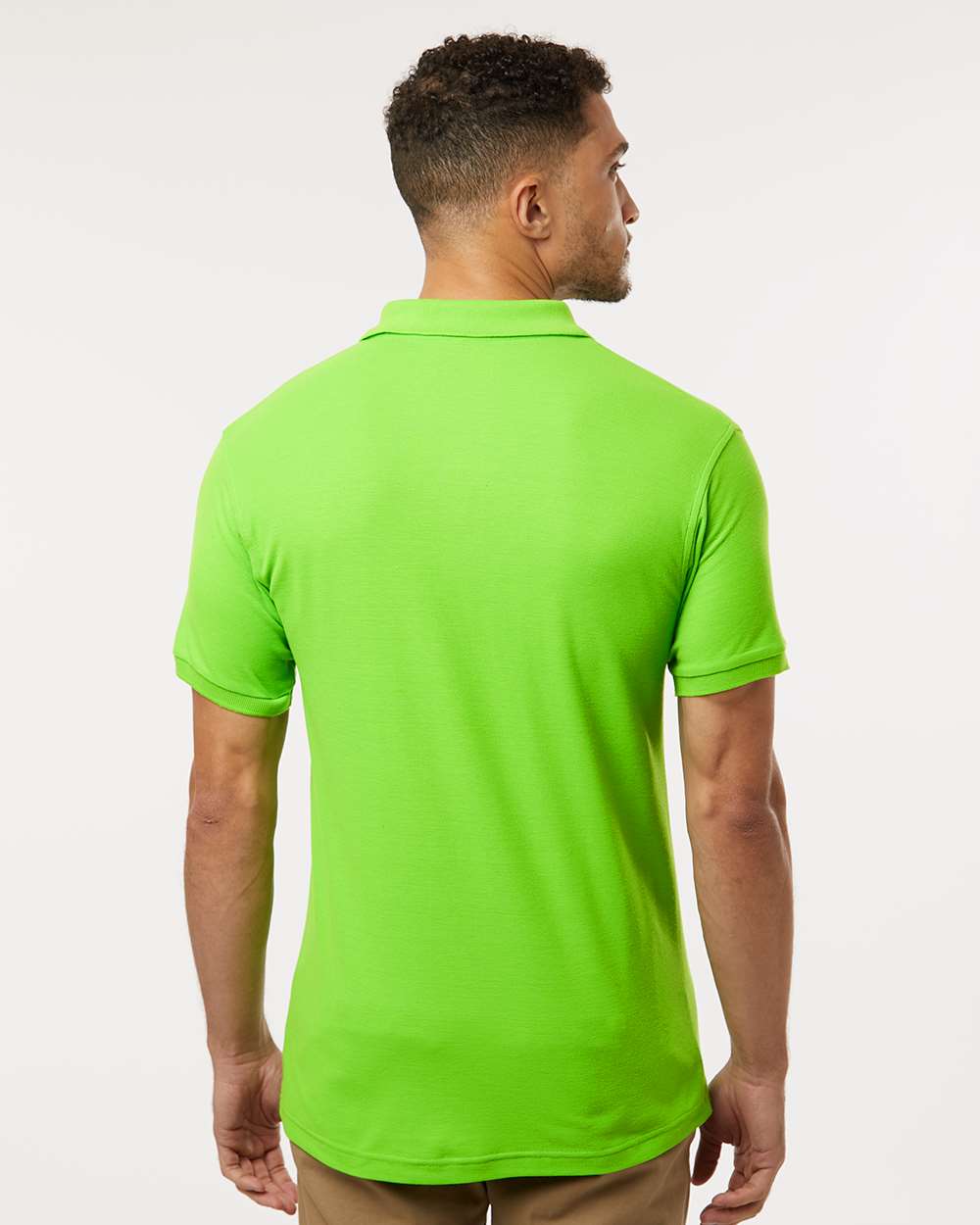 Men's Pique Polo - OnModelBack - B00596182 - Lime