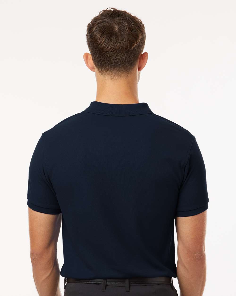 Men's Pique Polo - OnModelBack - B00596192 - Navy