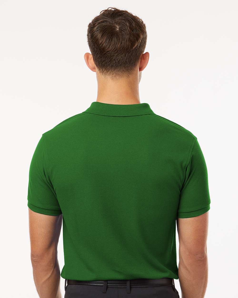Men's Pique Polo - OnModelBack - B00596202 - Olive Green