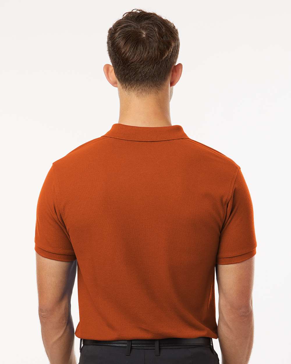 Men's Pique Polo - OnModelBack - B00596232 - Rust