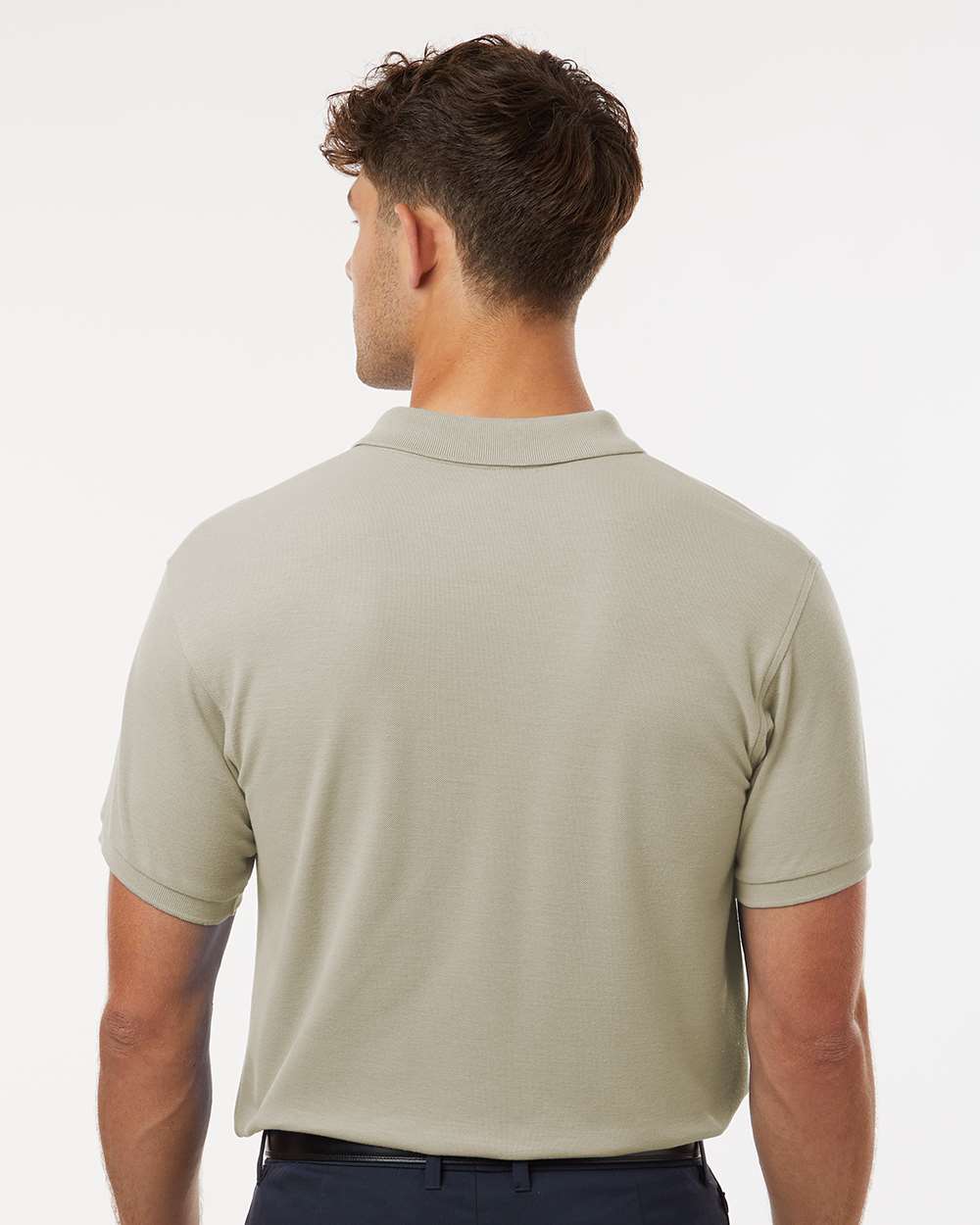 Men's Pique Polo - OnModelBack - B00596242 - Sand