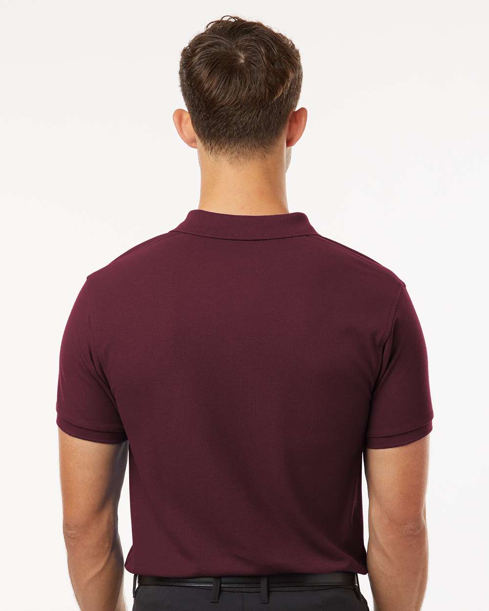 Men's Pique Polo - OnModelBack - B00596532 - Maroon