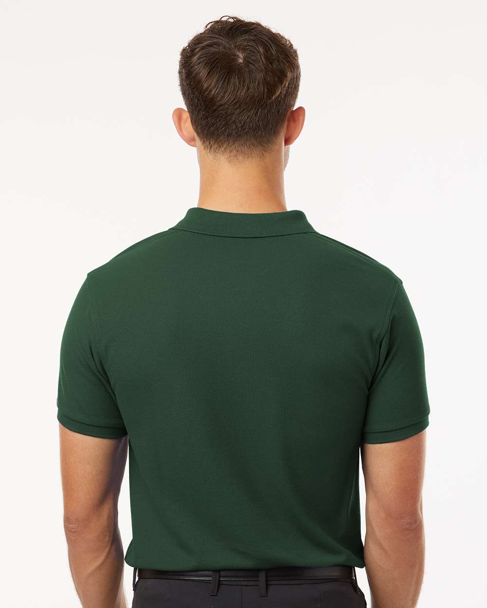 Men's Pique Polo - OnModelBack - B00596542 - Forest Green