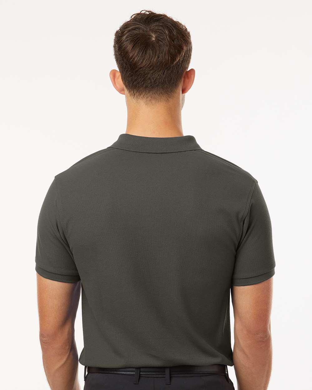 Men's Pique Polo - OnModelBack - B00596592 - Charcoal