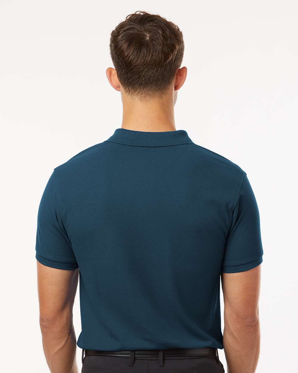 Men's Pique Polo - OnModelBack - B00596652 - Atlantic Blue