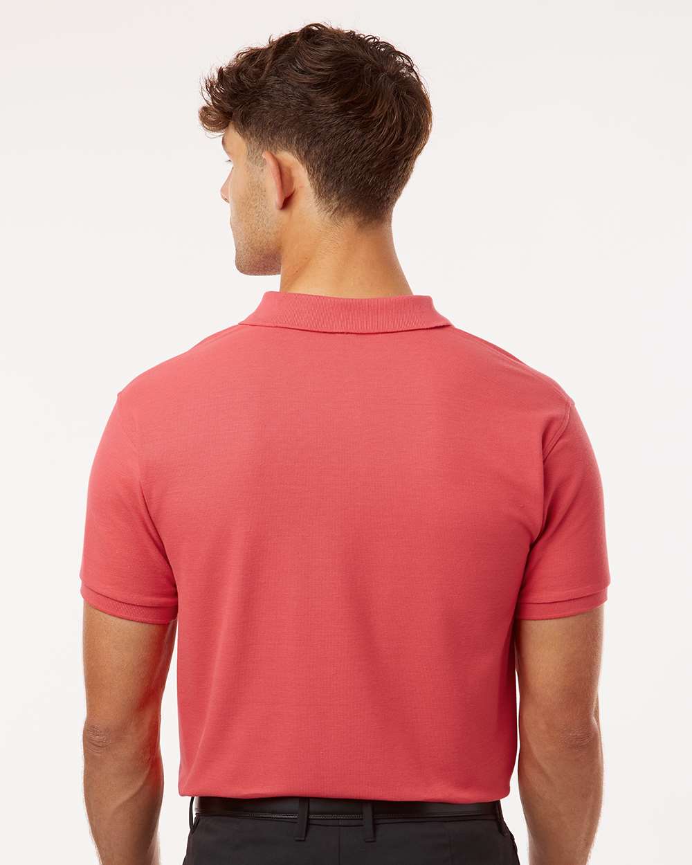 Men's Pique Polo - OnModelBack - B00596662 - Coral