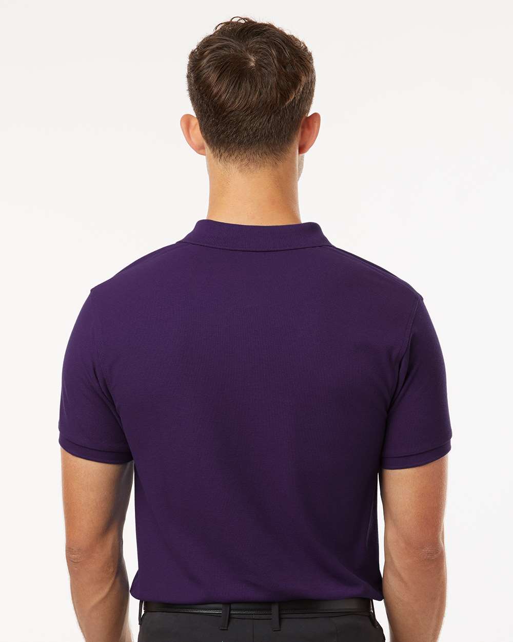 Men's Pique Polo - OnModelBack - B00596672 - Purple