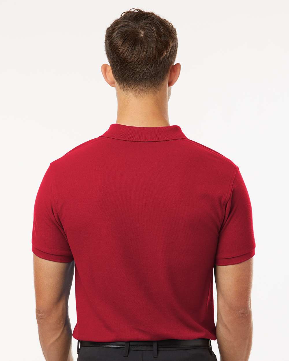 Men's Pique Polo - OnModelBack - B00596702 - Red