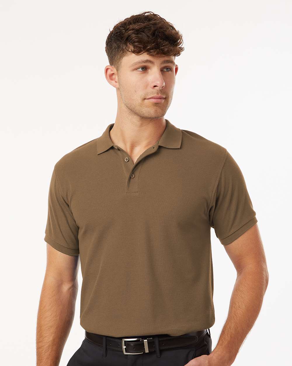 Men's Pique Polo - OnModelFront - B00596102 - Cigar