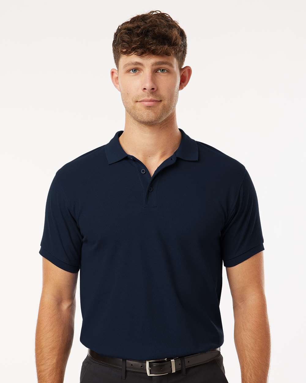 Men's Pique Polo - OnModelFront - B00596192 - Navy
