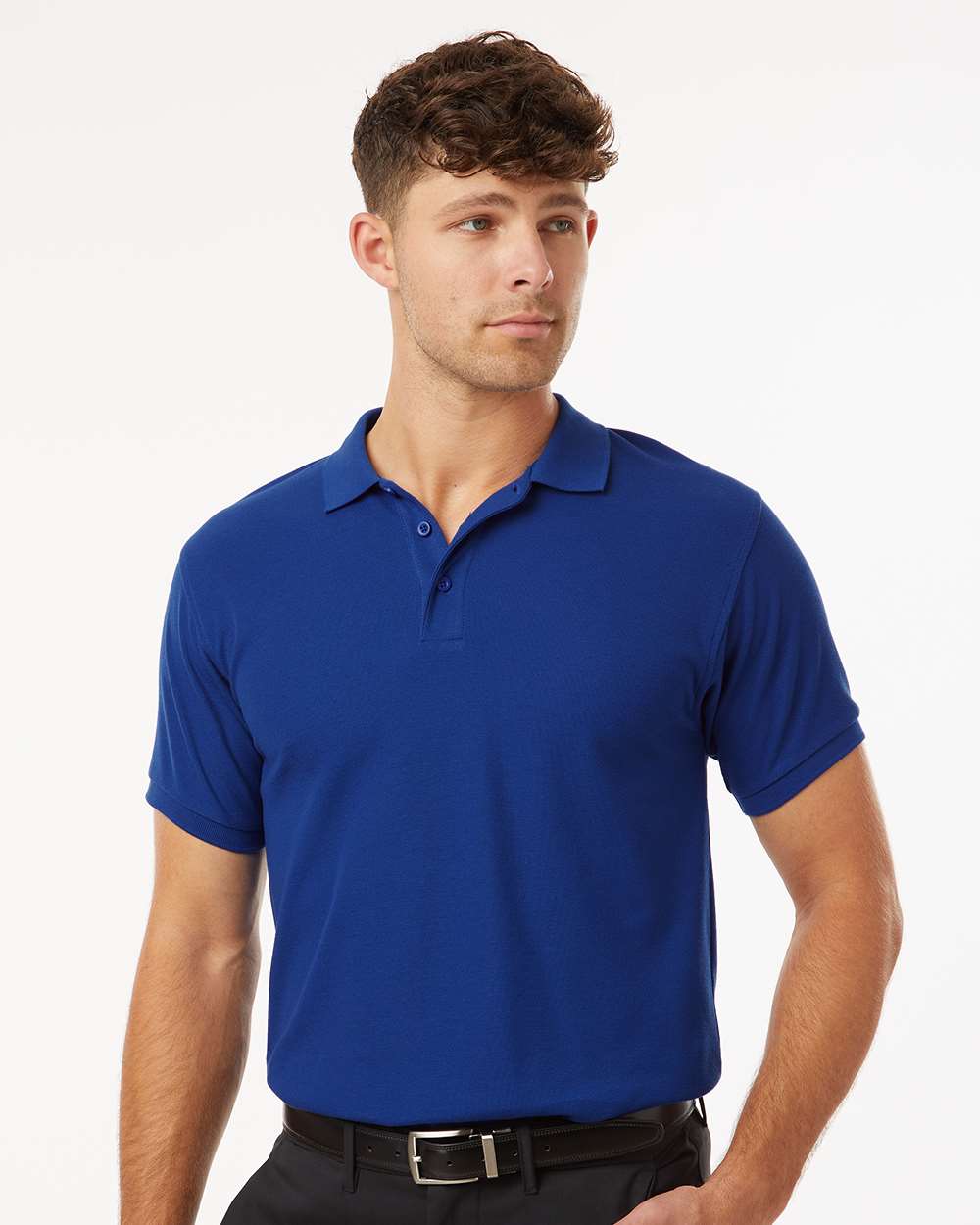 Men's Pique Polo - OnModelFront - B00596752 - Royal