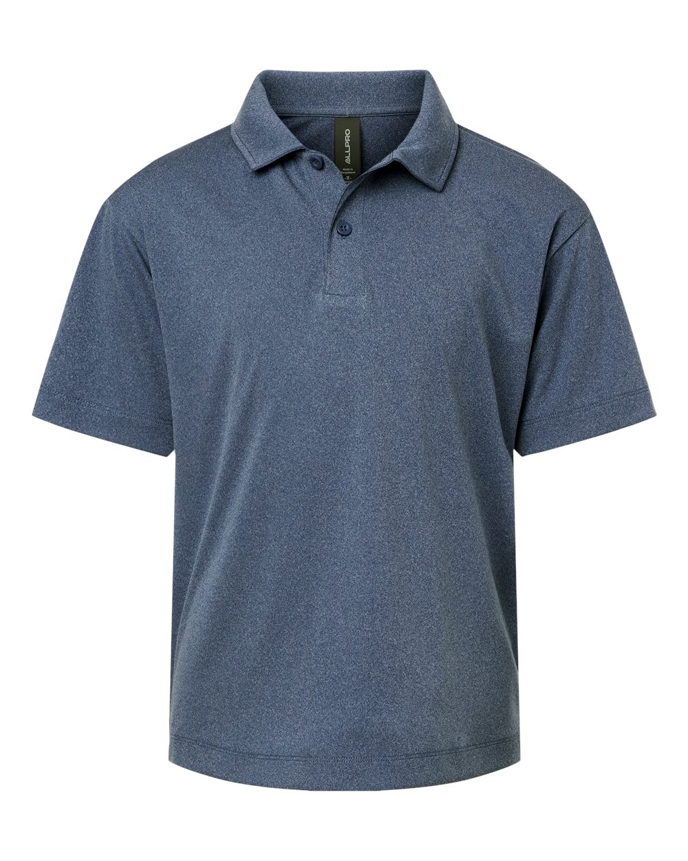 Youth Pro-Lock Performance Polo - Front - B00696652 - Heather Navy