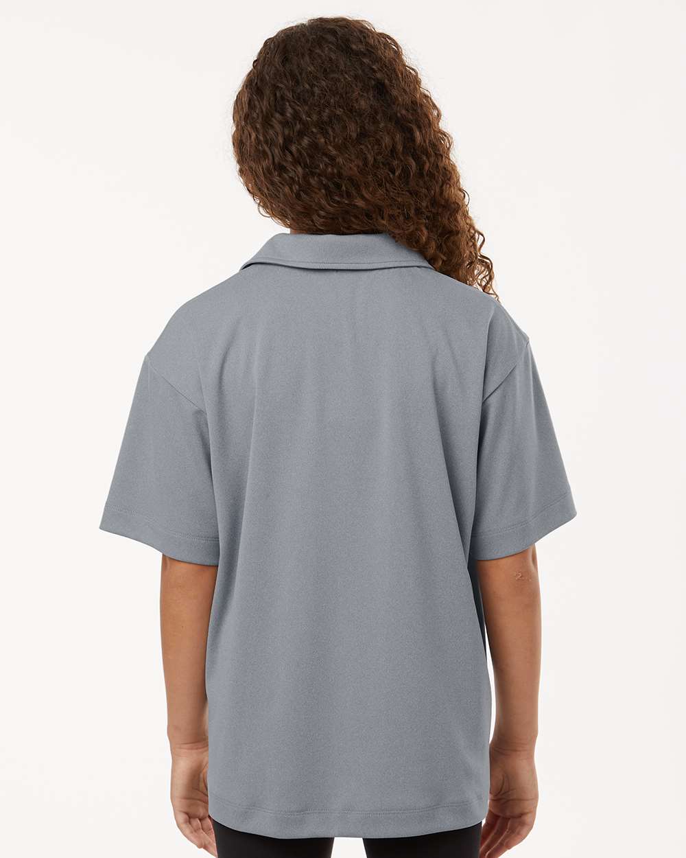 Youth Pro-Lock Performance Polo - OnModelBack - B00696092 - Heather Steel