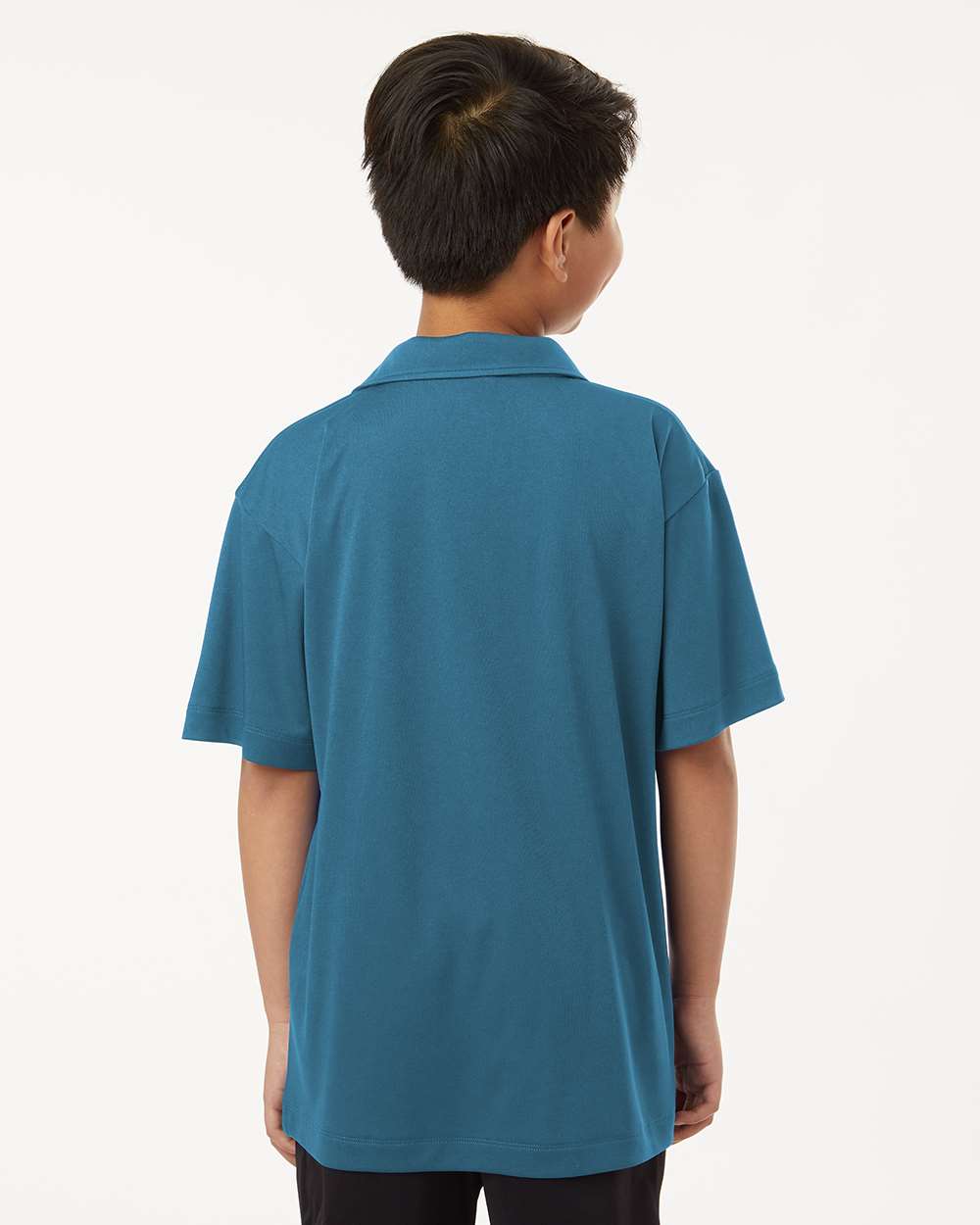 Youth Pro-Lock Performance Polo - OnModelBack - B00696112 - Pacific Blue