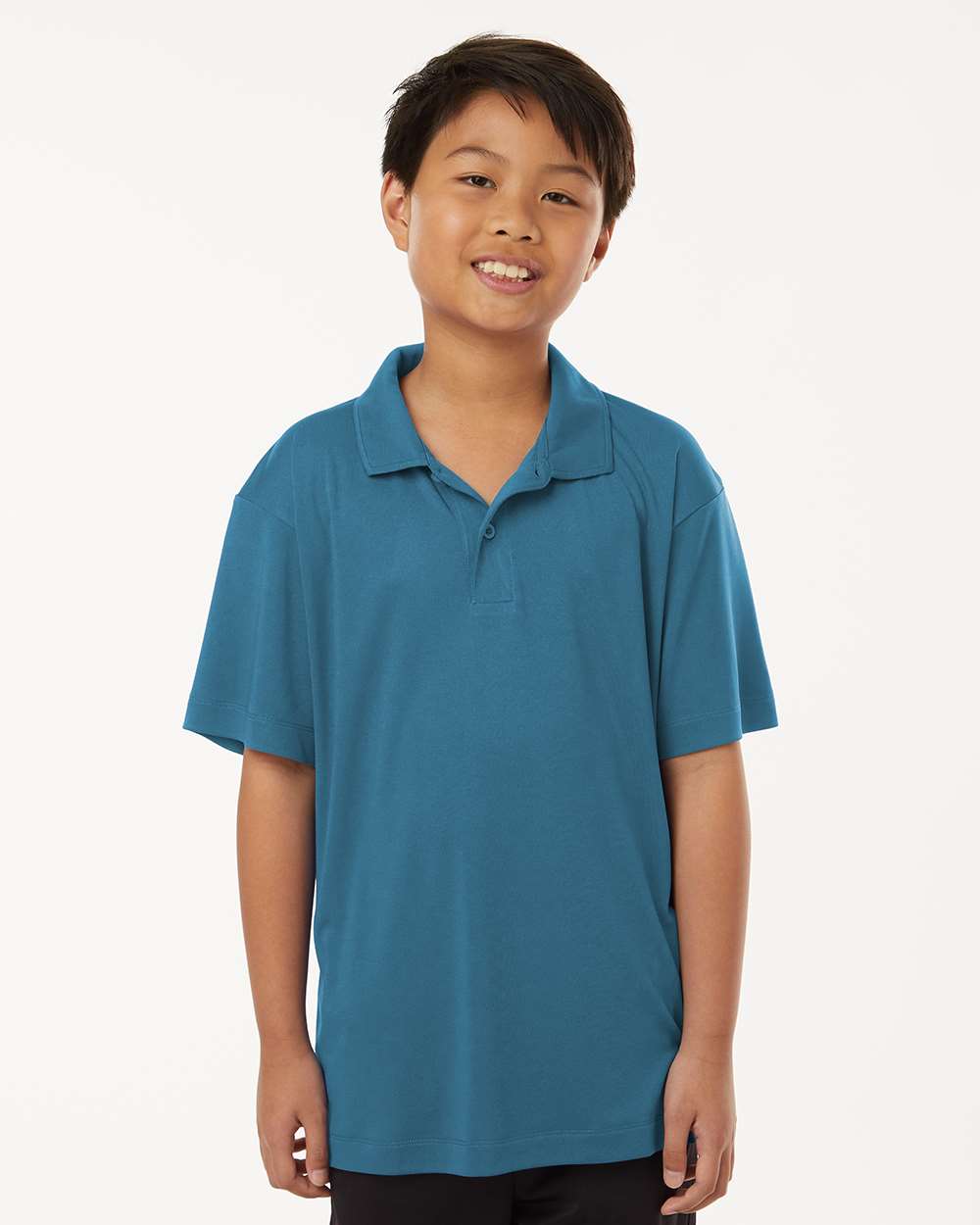 Youth Pro-Lock Performance Polo - OnModelFront - B00696112 - Pacific Blue