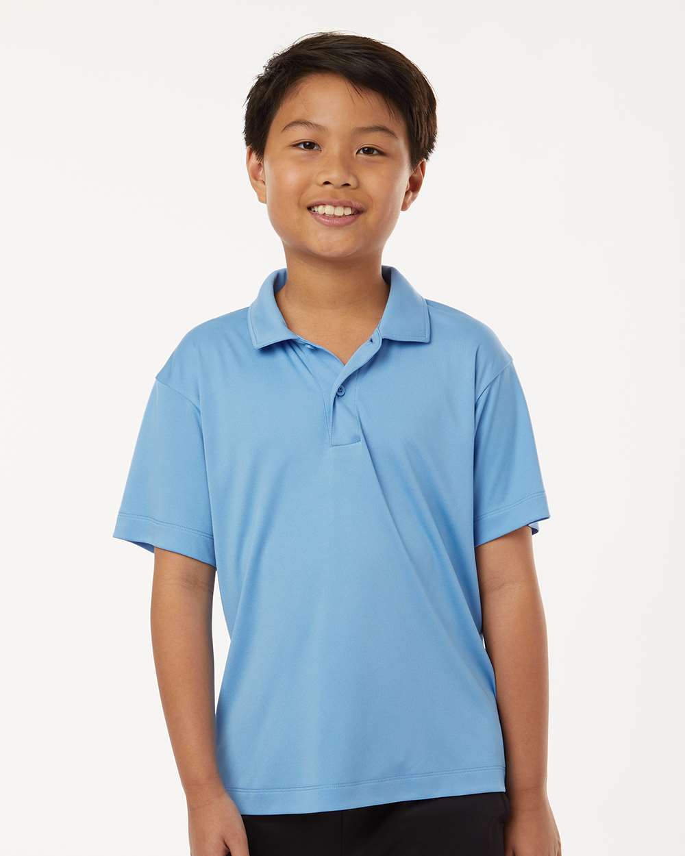Youth Pro-Lock Performance Polo - OnModelFront - B00696252 - Carolina Blue