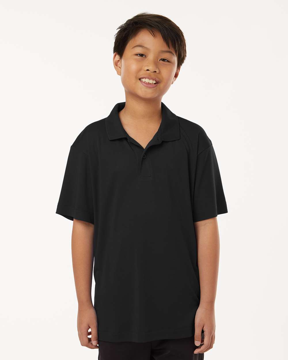 Youth Pro-Lock Performance Polo - OnModelFront - B00696502 - Black