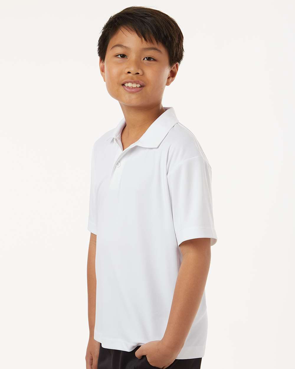Youth Pro-Lock Performance Polo - OnModelSide - B00696002 - White