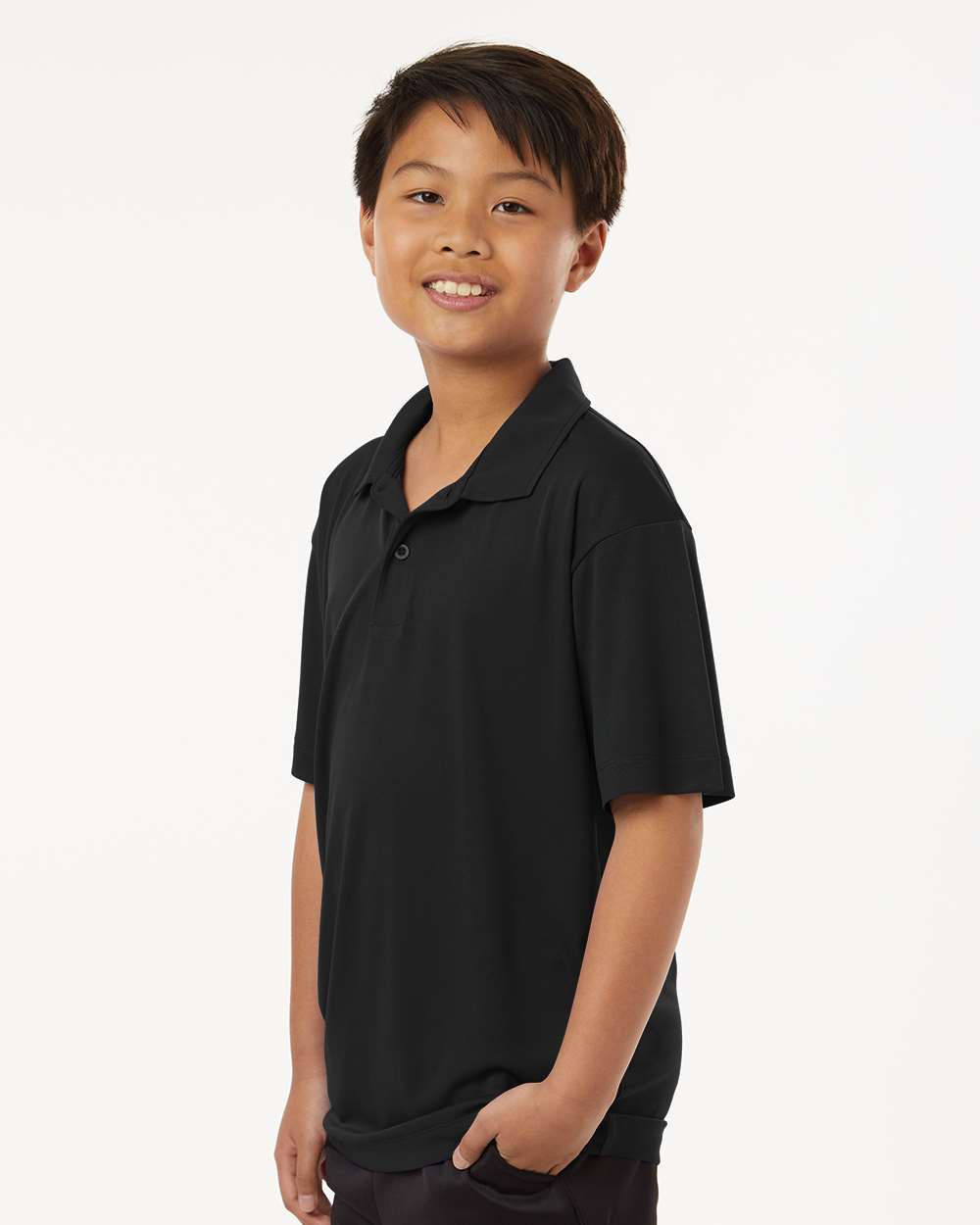 Youth Pro-Lock Performance Polo - OnModelSide - B00696502 - Black