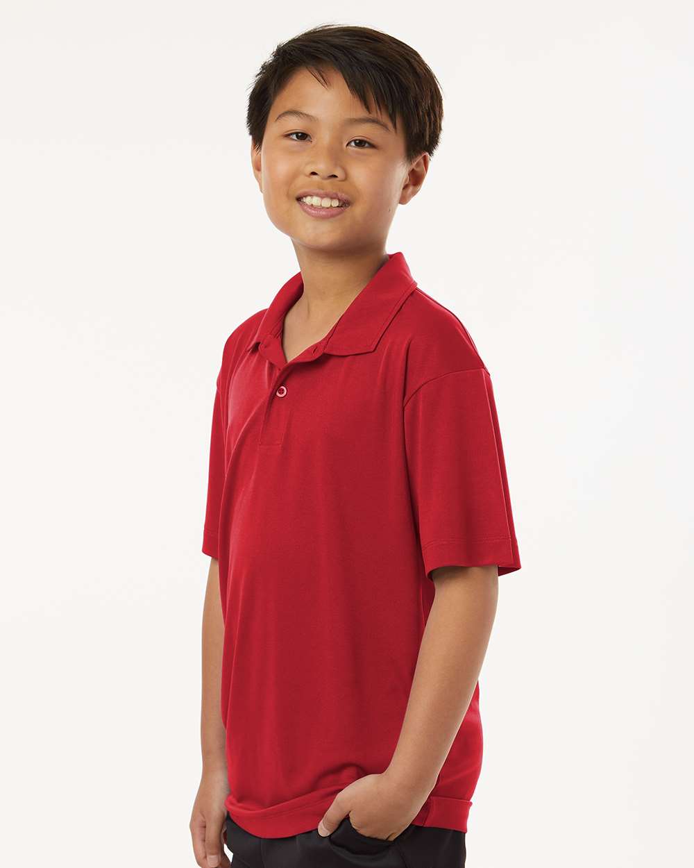 Youth Pro-Lock Performance Polo - OnModelSide - B00696702 - Red