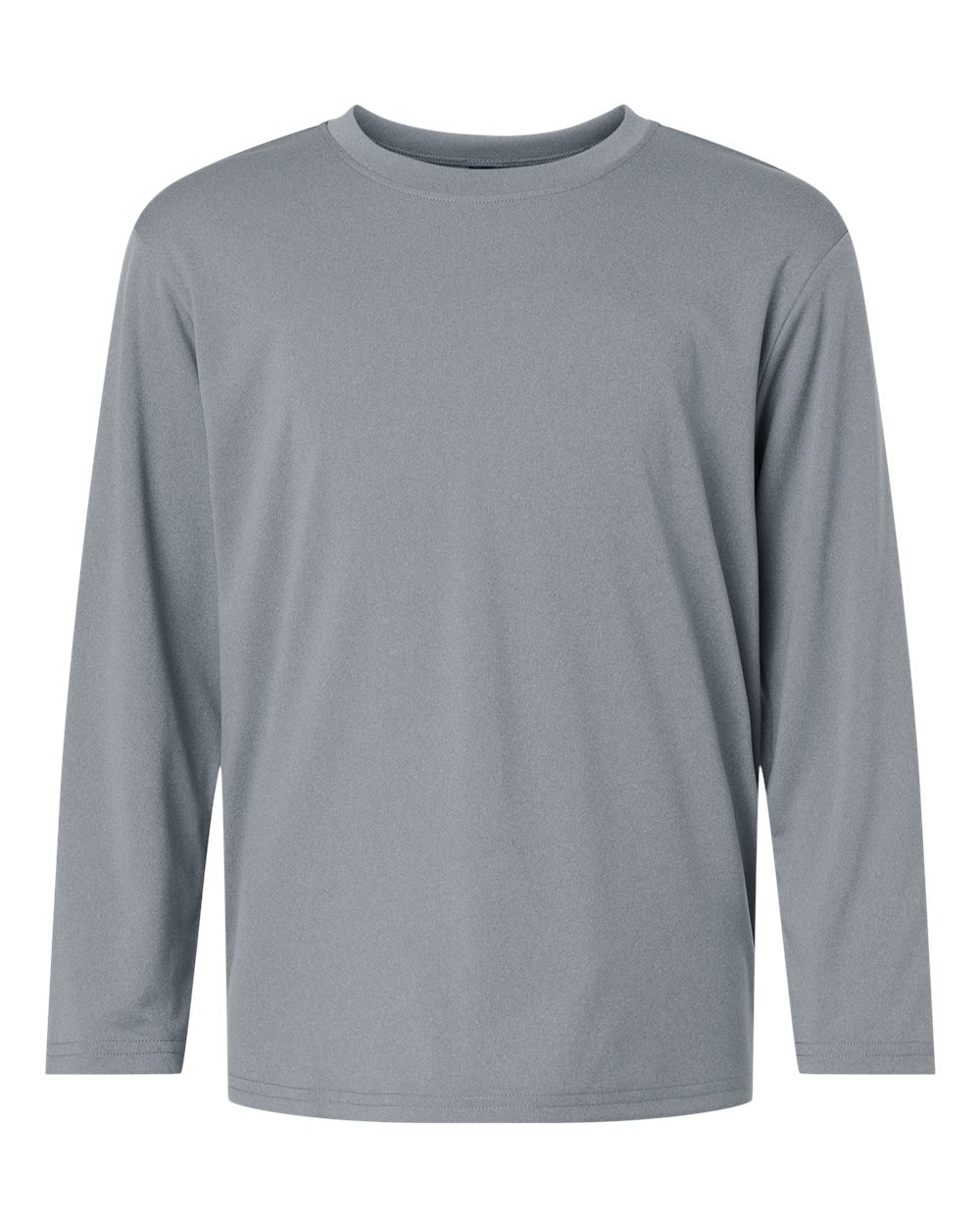Youth Pro-Lock Performance Long Sleeve T-Shirt - Front - B00996092 - Heather Steel