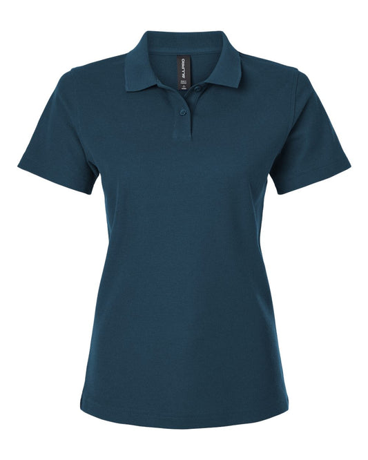 Women's Pique Polo - Front - B01096653 - Atlantic Blue