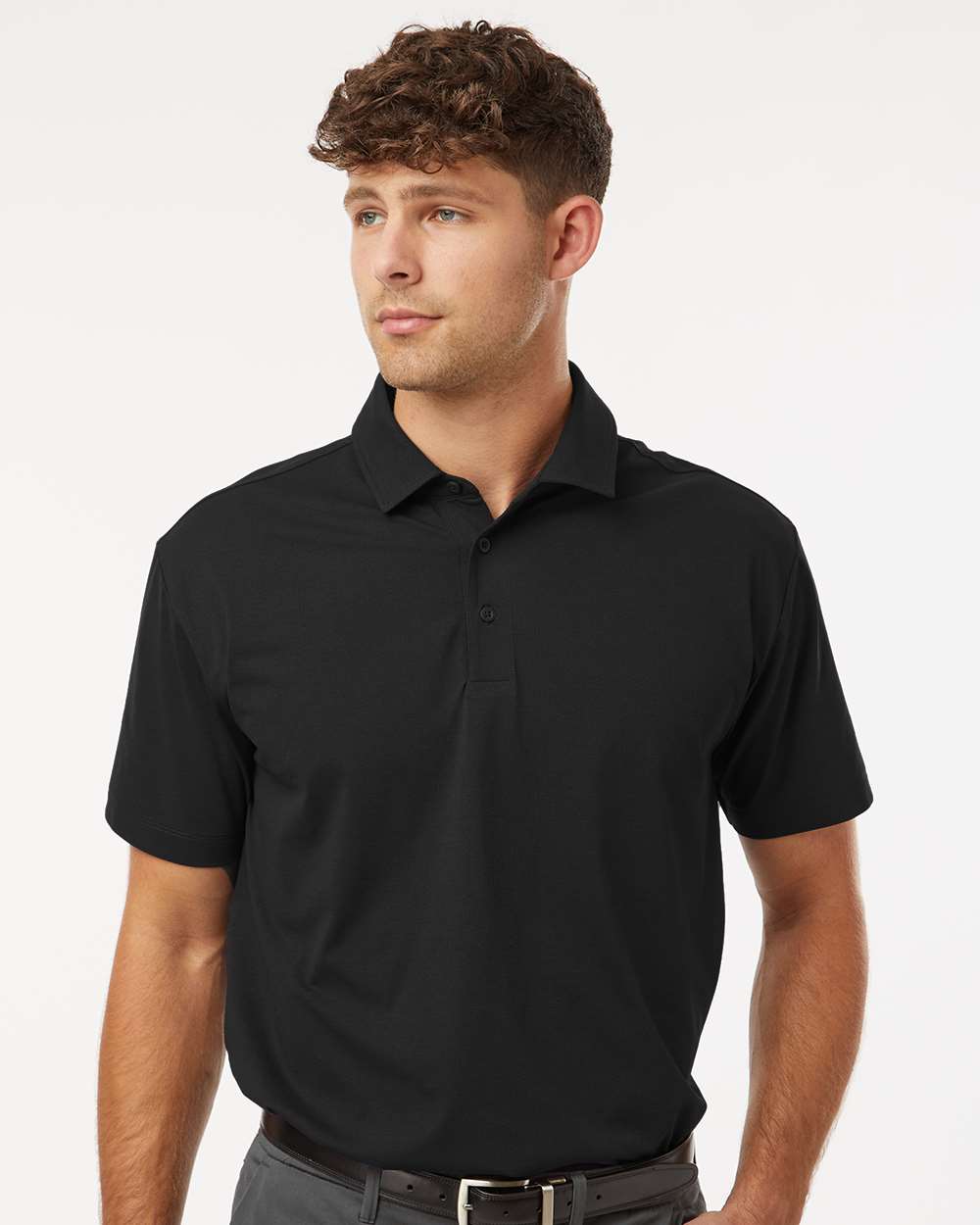 Men's Pro-Flex Sorona® Polo - OnModelFront - B01496502 - Black