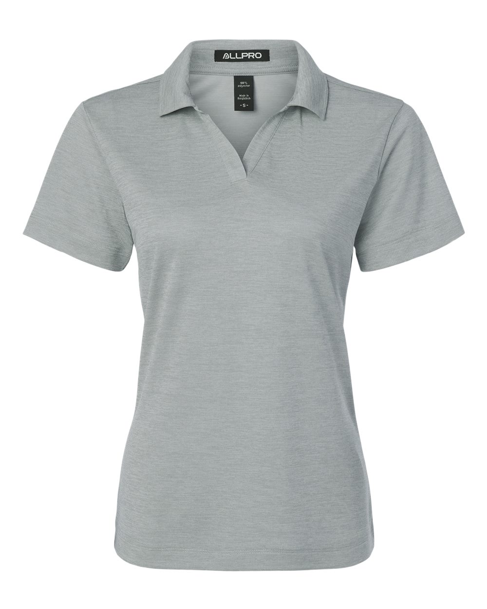Women's Performance Mélange Polo - Front - B01796003 - Silver Melange