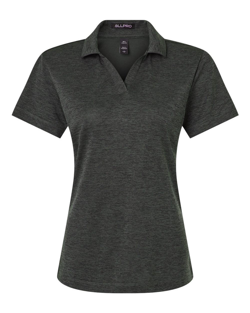 Women's Performance Mélange Polo - Front - B01796503 - Black Melange