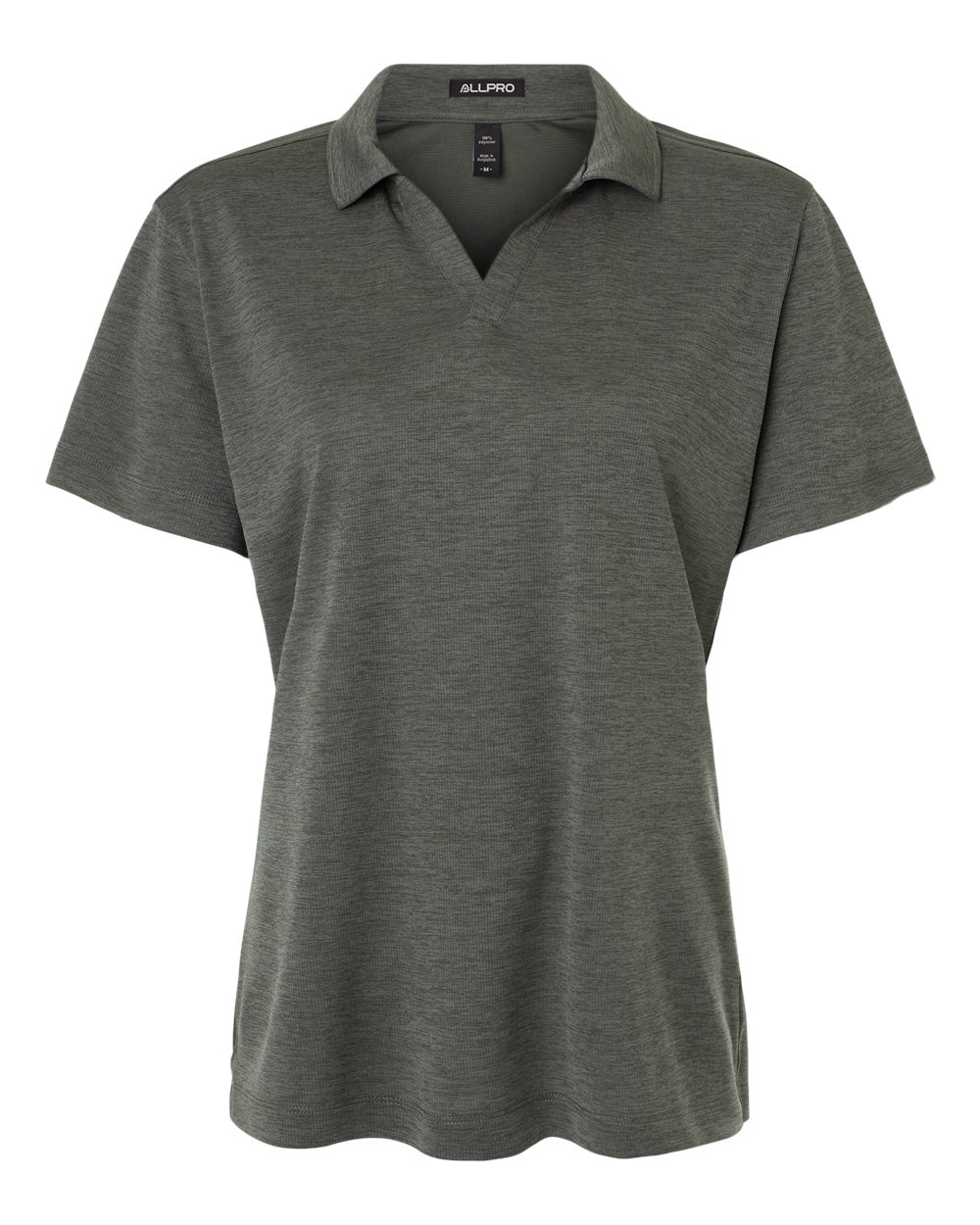 Women's Performance Mélange Polo - Front - B01796593 - Charcoal Melange