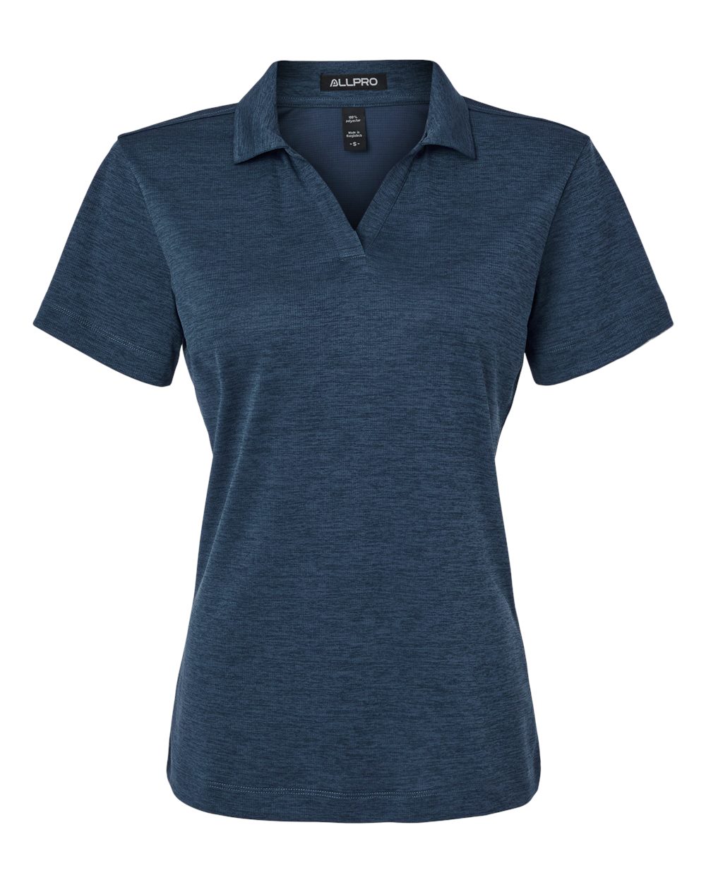Women's Performance Mélange Polo - Front - B01796653 - Navy Melange