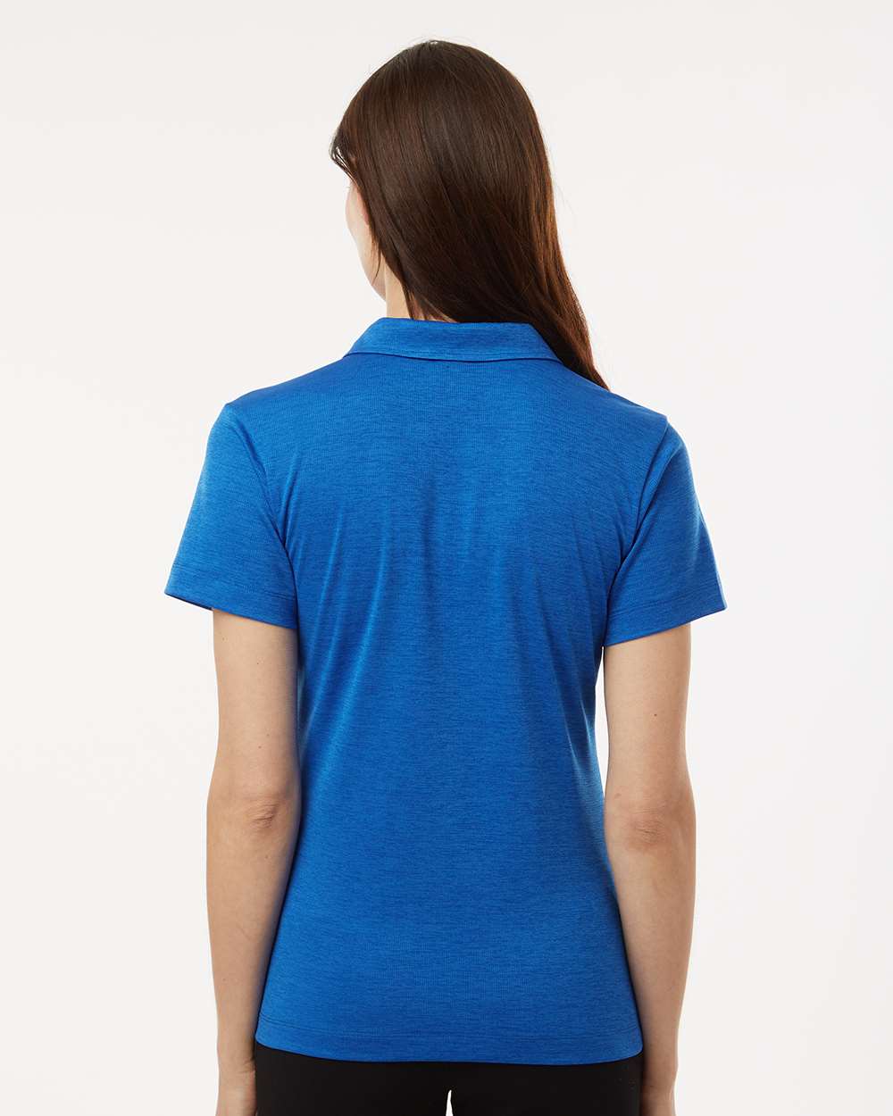 Women's Performance Mélange Polo - OnModelBack - B01796753 - Royal Melange