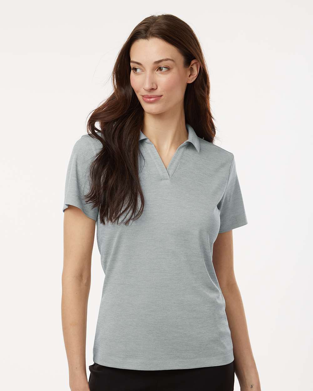 Women's Performance Mélange Polo - OnModelFront - B01796003 - Silver Melange