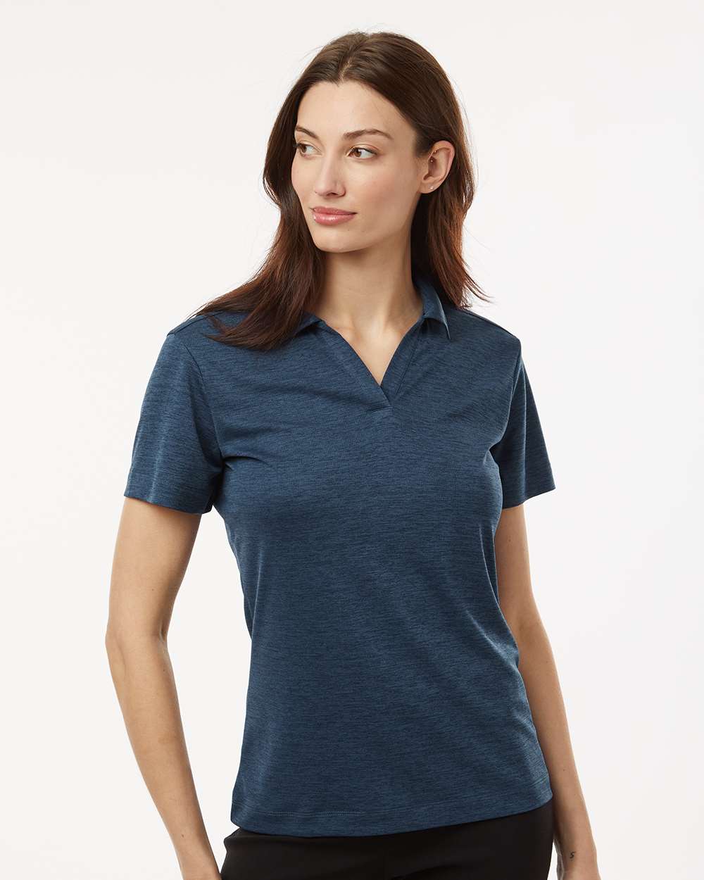 Women's Performance Mélange Polo - OnModelFront - B01796653 - Navy Melange