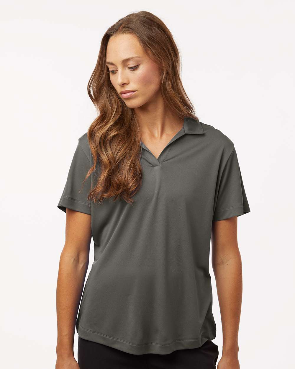 Women's Pro-Lock Performance Polo - OnModelFront - B01896593 - Charcoal