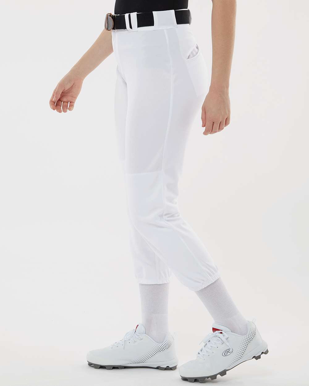 Women's Belt Loop Fast-Pitch Pants - OnModelSide - B39785002 - White