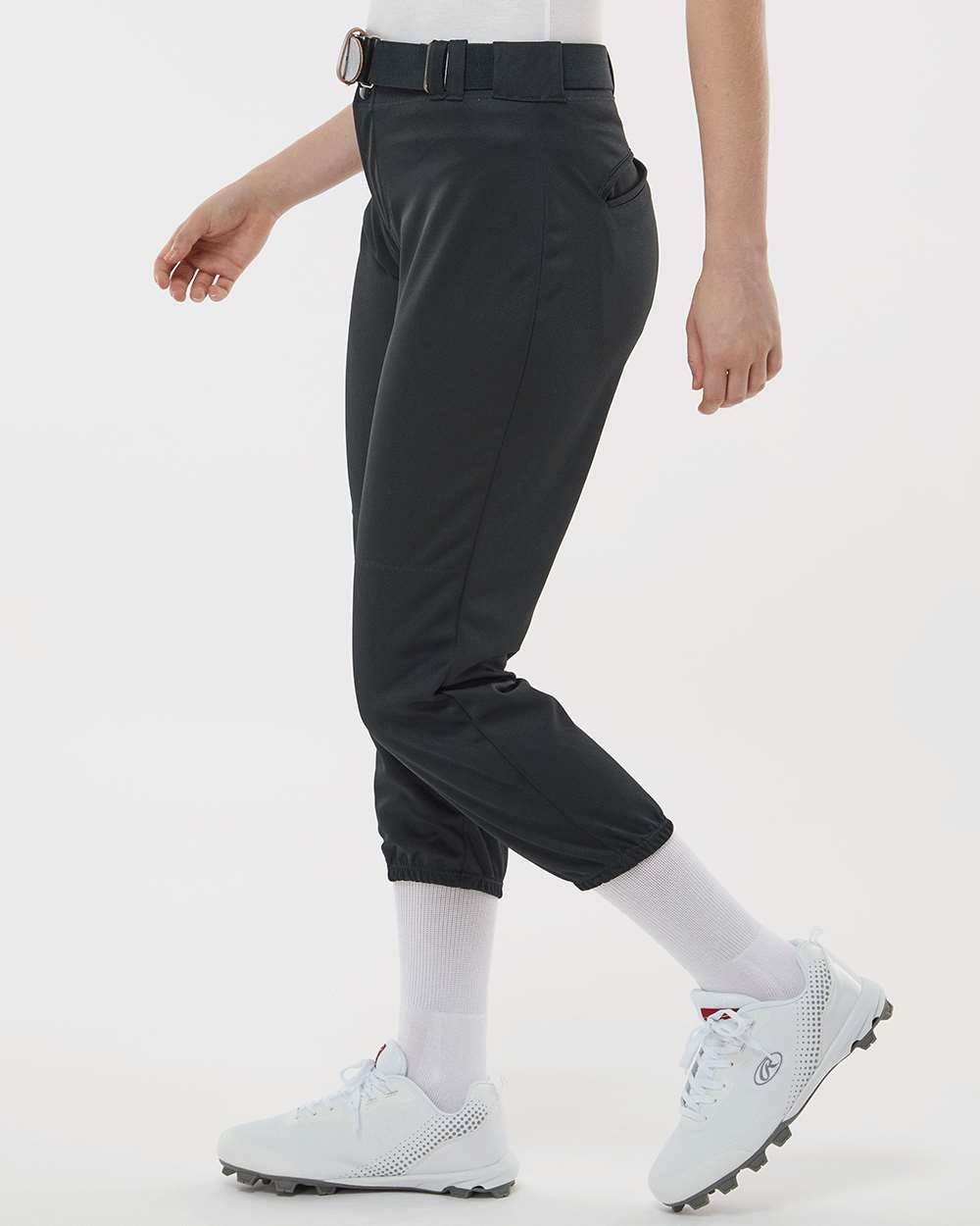 Women's Belt Loop Fast-Pitch Pants - OnModelSide - B39785502 - Black