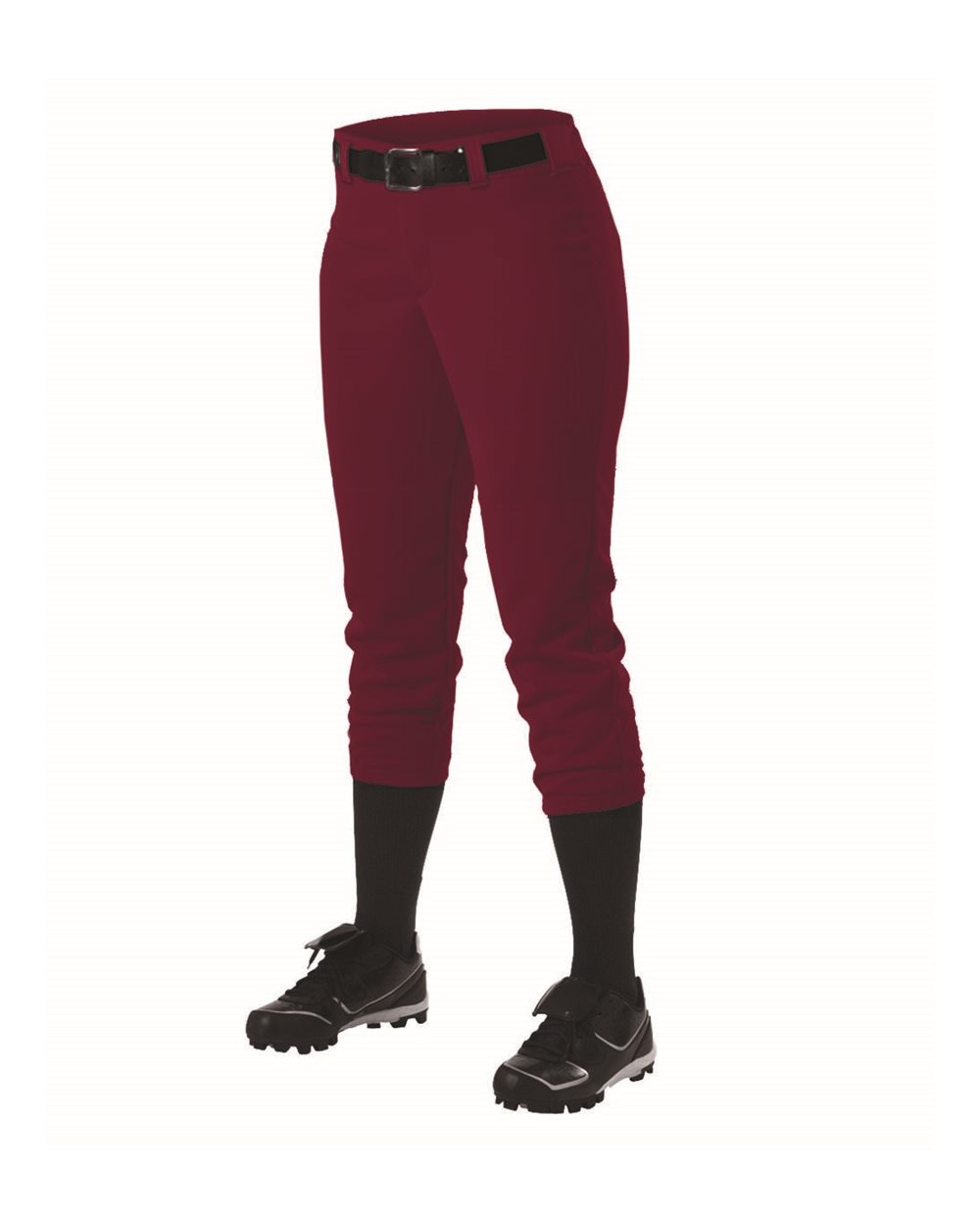 Women's Belt Loop Fast-Pitch Pants - Side - B39785532 - Maroon