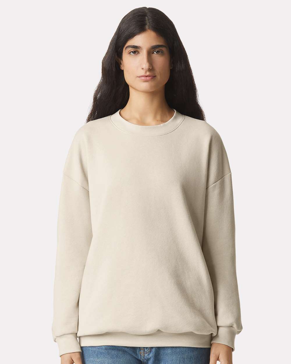 Unisex ReFlex Fleece Crewneck Sweatshirt - OnModelFront - B02627242 - Bone
