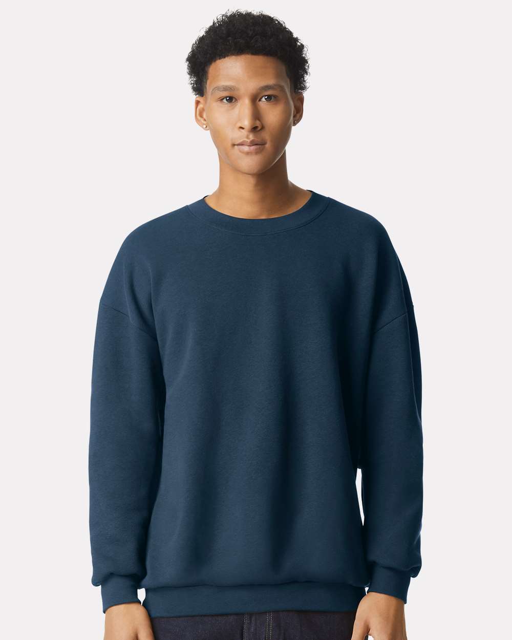 Unisex ReFlex Fleece Crewneck Sweatshirt - OnModelFront - B02627382 - Sea Blue