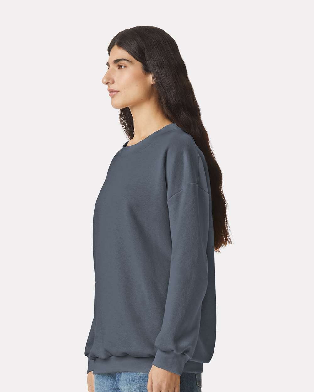 Unisex ReFlex Fleece Crewneck Sweatshirt - OnModelSide - B02627092 - Asphalt