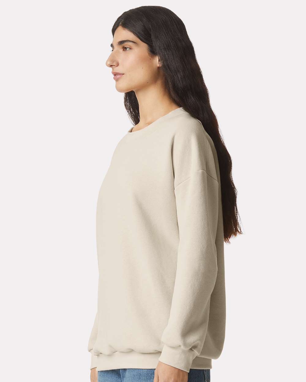 Unisex ReFlex Fleece Crewneck Sweatshirt - OnModelSide - B02627242 - Bone