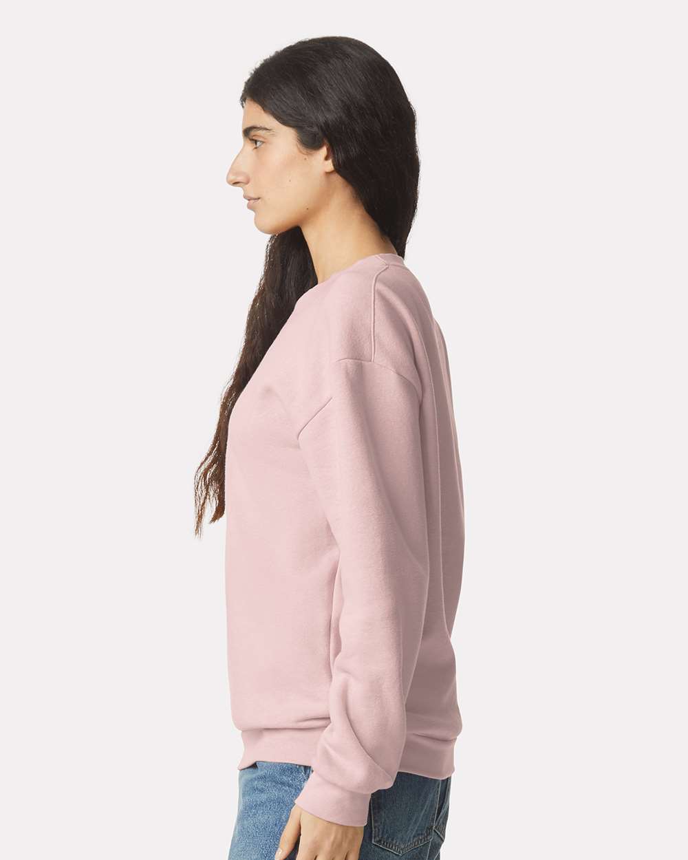 Unisex ReFlex Fleece Crewneck Sweatshirt - OnModelSide - B02627302 - Blush